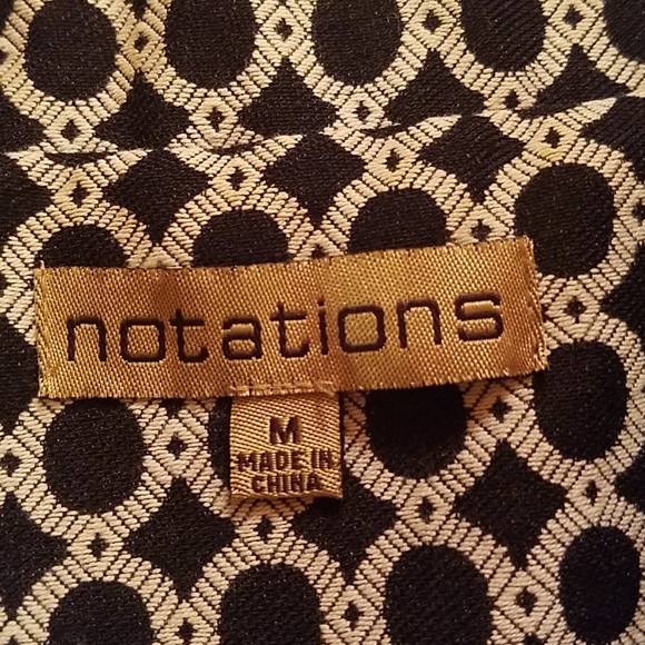 Black and cream patterned blazer, notations, med. - Picture 3 of 6